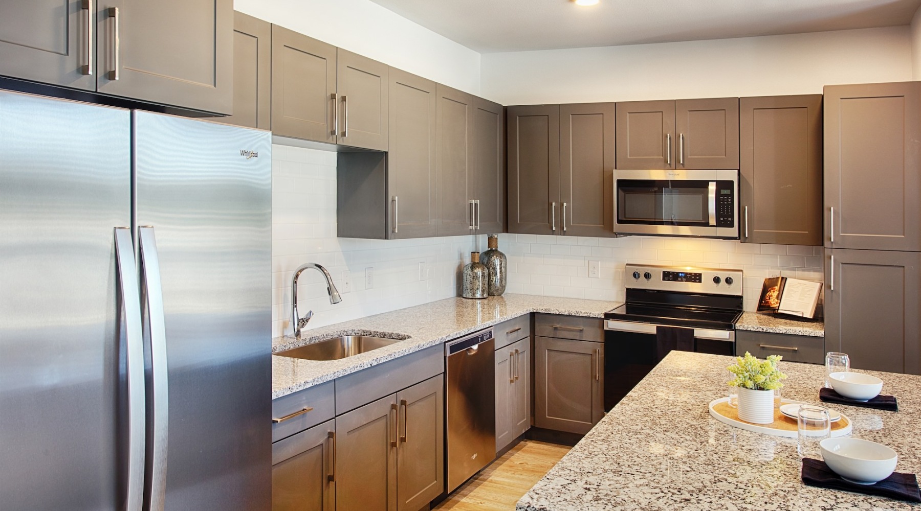 Well-lit kitchen with ample counter space