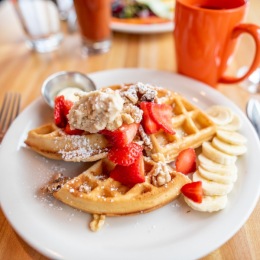 waffles and strawberries